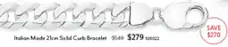 Angus & Coote Italian Made 21cm Solid Curb Bracelet offer