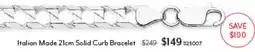 Angus & Coote Italian Made 21cm Solid Curb Bracelet offer