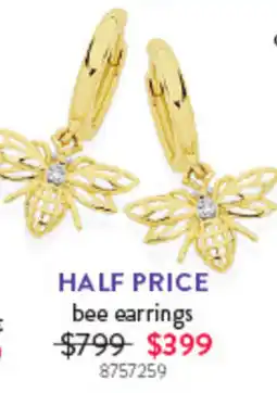 Goldmark bee earrings offer