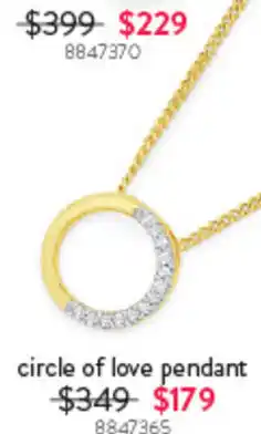Goldmark circle of love pendant offer