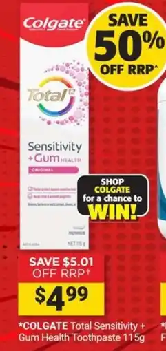 Cincotta Chemist Colgate Total Sensitivity + Gum Health Toothpaste offer
