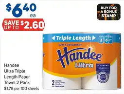 Foodland Handee Ultra Triple Length Paper Towel 2 Pack offer