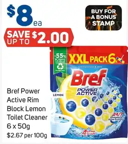 Foodland Bref Power Active Rim Block Lemon Toilet Cleaner offer