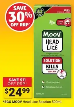 Cincotta Chemist Ego Moov Head Lice Solution offer