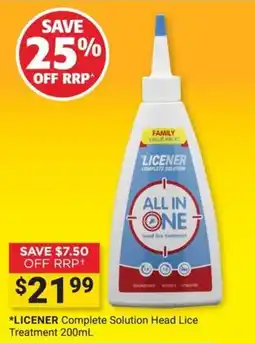 Cincotta Chemist Licener Complete Solution Head Lice Treatment offer