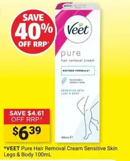 Cincotta Chemist Veet Pure Hair Removal Cream Sensitive Skin Legs & Body offer