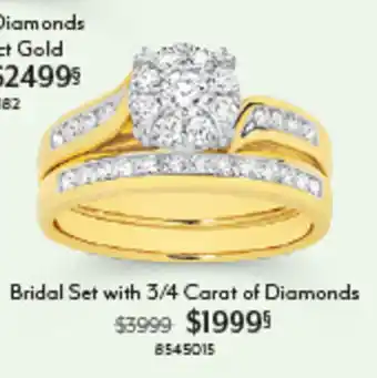 Bridal Set with 3/4 Carat of Diamonds
