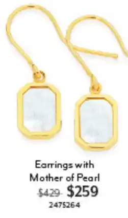Angus & Coote Earrings with Mother of Pearl offer