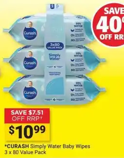 Cincotta Chemist Curash Simply Water Baby Wipes offer