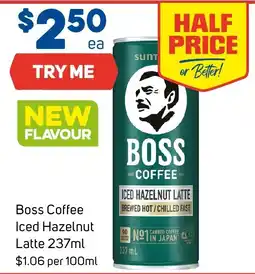 Foodland Boss Coffee Iced Hazelnut Latte offer