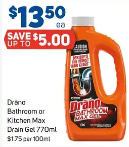 Foodland Drano Bathroom or Kitchen Max Drain Gel offer