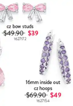 Goldmark cz bow studs offer