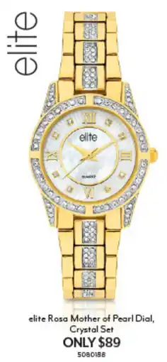 Angus & Coote elite Rosa Mother of Pearl Dial, Crystal Set offer