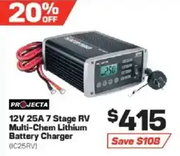 Repco Projecta 12V 25A 7 Stage RV Multi-Chem Lithium Battery Charger offer