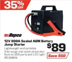 Repco Repco 12V 800A Sealed AGM Battery Jump Starter offer