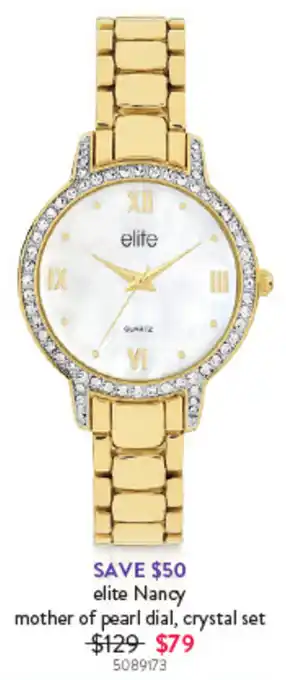 Elite Nancy mother of pearl dial, crystal set