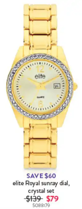 Elite Royal sunray dial, crystal set