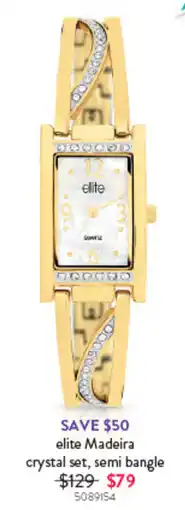 Goldmark elite Madeira crystal set, semi bangle offer