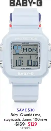 Goldmark Baby-G world time, stopwatch, alarms, 100m wr offer