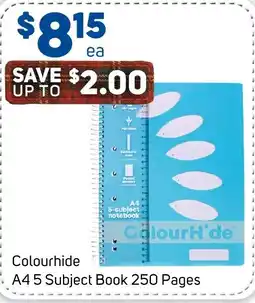 Foodland Colourhide A4 5 Subject Book offer