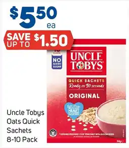 Foodland Uncle Tobys Oats Quick Sachets offer