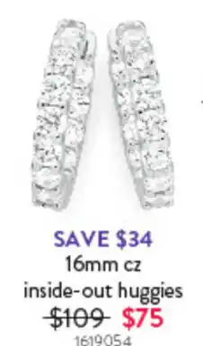 Goldmark 16mm cz inside-out huggies offer