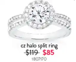 Goldmark cz halo split ring offer