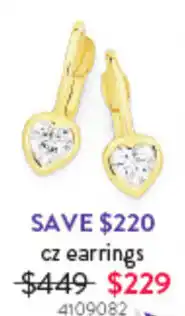 Goldmark cz earrings offer