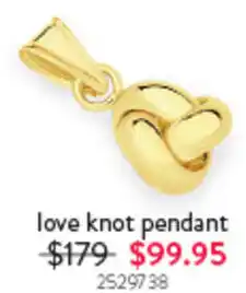 Goldmark love knot pendant offer