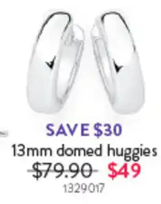 Goldmark 13mm domed huggies offer