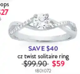 Goldmark cz twist solitaire ring offer