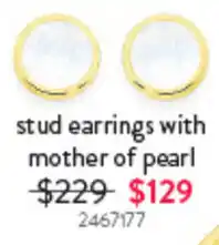 Goldmark stud earrings with mother of pearl offer