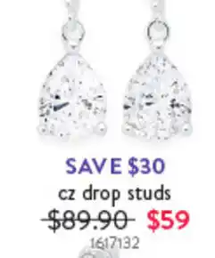 Goldmark cz drop studs offer