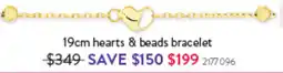 Goldmark 19cm hearts & beads bracelet offer