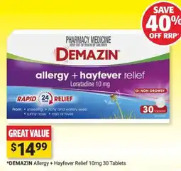 Cincotta Chemist Demazin Allergy + Hayfever Relief offer