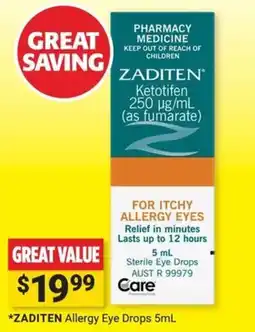 Cincotta Chemist Zaditen Allergy Eye Drops offer