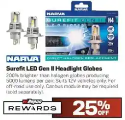 Repco Surefit LED Gen II Headlight Globes offer