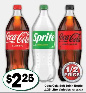 Coca-Cola Soft Drink Bottle 1.25 Litre Varieties