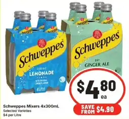 IGA Schweppes Mixers Selected Varieties offer