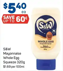 Foodland S&W Mayonnaise Whole Egg Squeeze offer