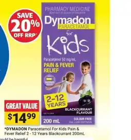 Cincotta Chemist Dymadon Paracetamol for Kids offer