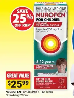 Cincotta Chemist Nurofen For Children 5-12 Years offer