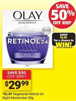 Cincotta Chemist Olay Regenerist Retinol 24 Night Moisturiser offer