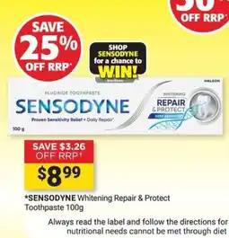 Cincotta Chemist Sensodyne Whitening Repair & Protect Toothpaste offer