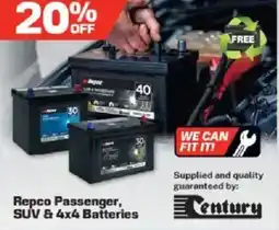 Repco Repco Passenger, SUV & 4x4 Batteries offer