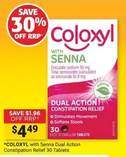 Cincotta Chemist Coloxyl with Senna Dual Action Constipation Relief offer