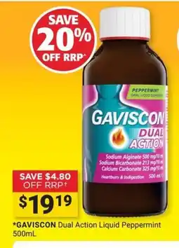 Cincotta Chemist Gaviscon Dual Action Liquid Peppermint offer