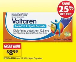 Cincotta Chemist Voltaren Rapid 12.5 Liquid Capsules offer