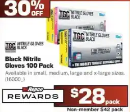 Repco TGC Nitrile Gloves Black offer