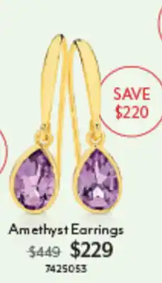Angus & Coote Amethyst Earrings offer
